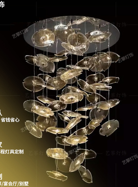 艺攀简约玻璃圆盘吊饰定制