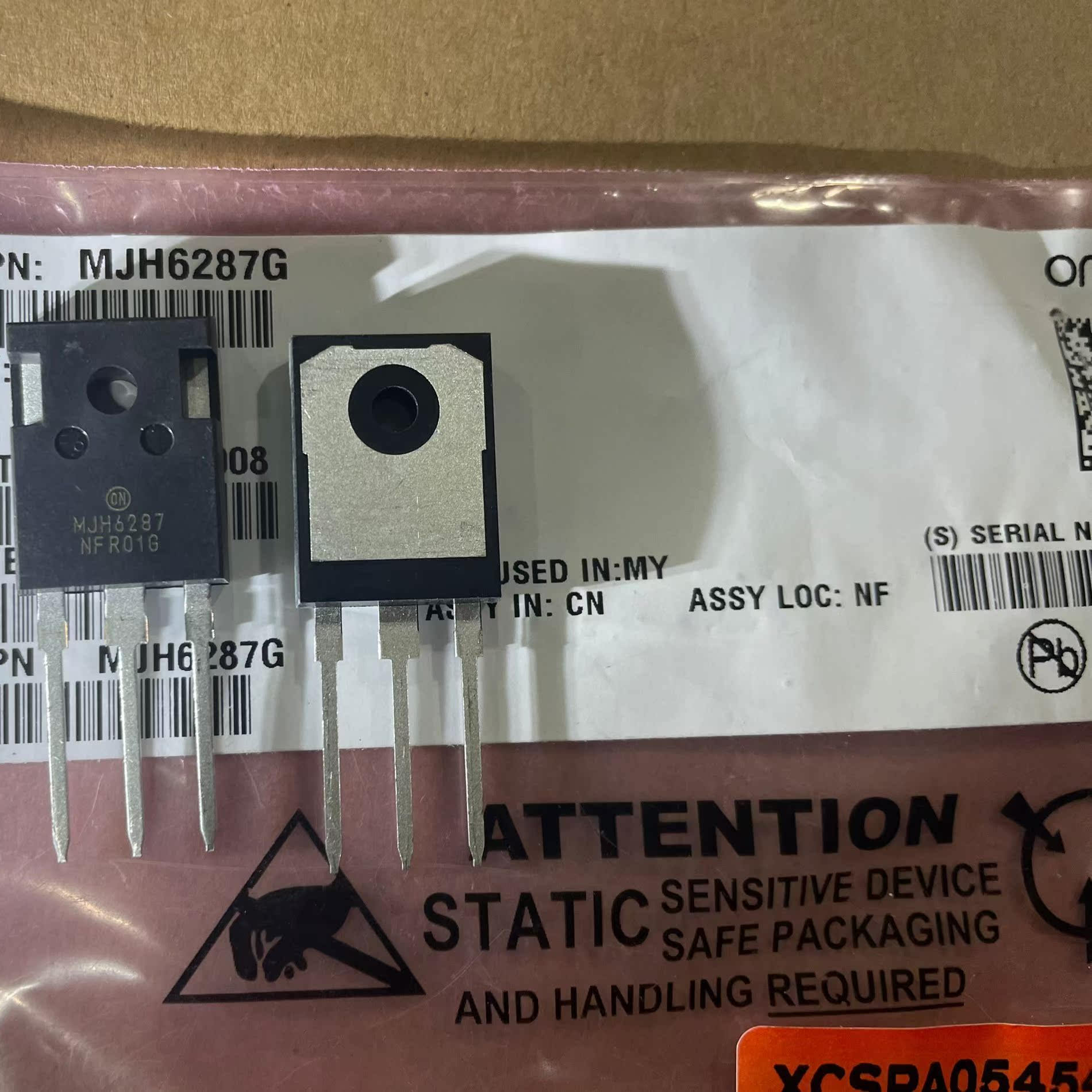 MJH6284G 原装正品 MJH6287G 达林顿 NPN 100V 20A TO-247