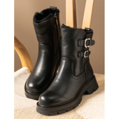 巨保暖巨舒适 秋冬战靴 内里加厚羊毛 头层牛皮厚底马丁靴女