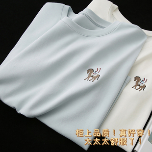 弹力棉马年刺绣短袖 虽是跑量 说 品质是真没 T恤夏显瘦 价格