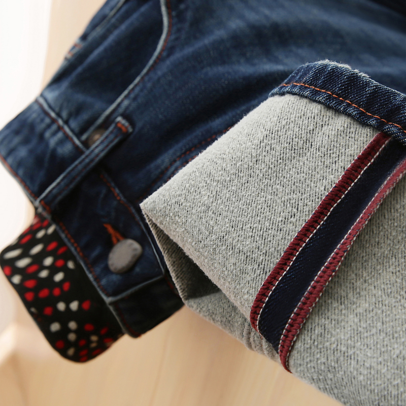 卖了5年的爆款！四面弹加绒牛仔裤！八九分小直筒裤小个子保暖女