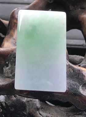 自然光实物拍摄/缅甸天然翡翠A货春彩素面印章挂件20.89g老坑吊坠