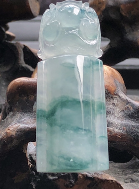 自然光实物拍摄/缅甸老坑料天然翡翠A货飘花双龙戏珠吊坠10.98g