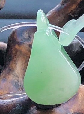 自然光实物拍摄/缅甸天然翡翠A货苹果绿平安锁一套吊坠挂件4.90g