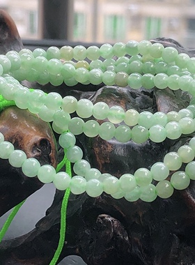 自然光实物拍/缅甸天然A货翡翠圆珠项链挂件链17.58g老坑颈饰玉珠