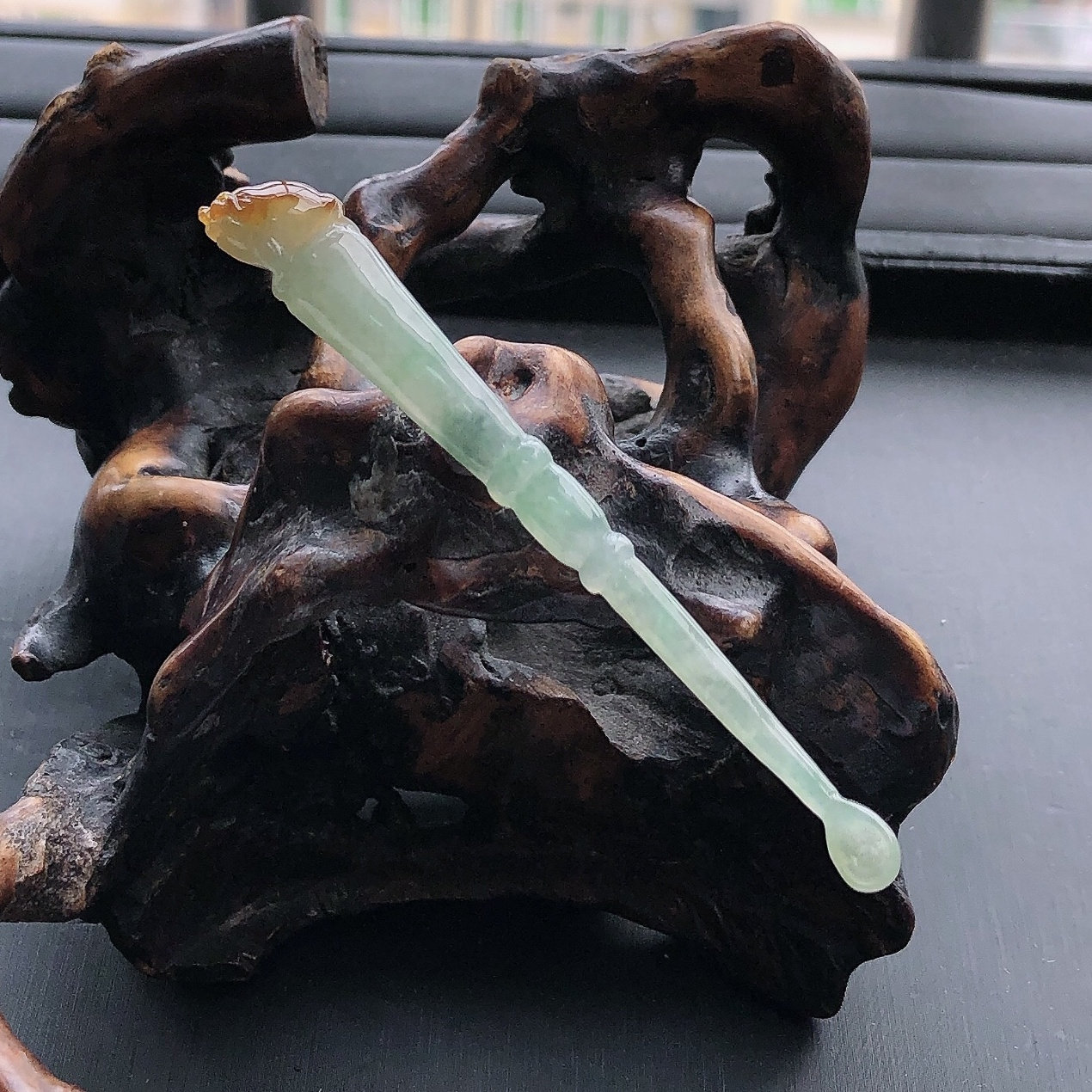缅甸天然翡翠A货耳勺掏耳神器