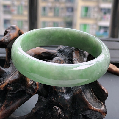 54.2圈缅甸天然翡翠A货正圈手镯