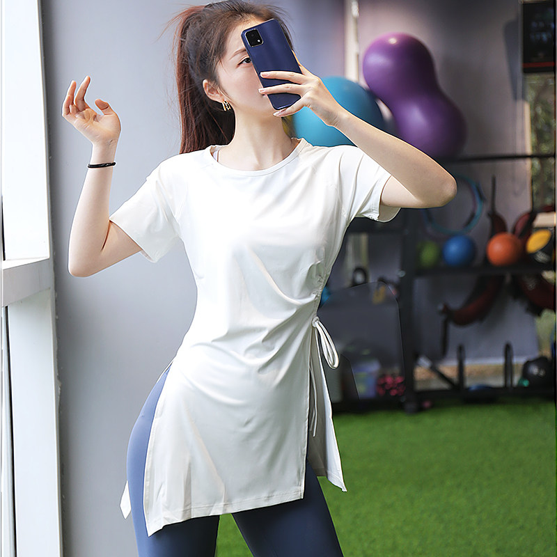 健身衣女长款遮臀防尴尬速干跑步短袖瑜伽服上衣罩衫运动半袖T恤,运动服/休闲服装,健身衣,淘宝优惠券,粉丝福利购,淘宝优惠卷