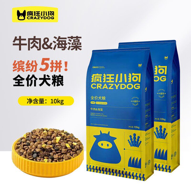 疯狂小狗牛肉海藻全价犬粮10kg