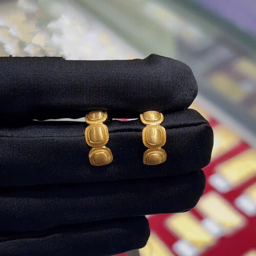 越南沙金流金岁月方块小面包耳钉