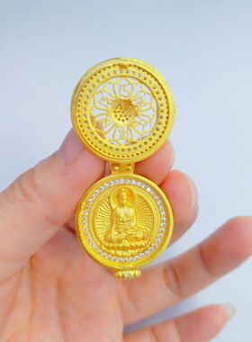 金店同款点钻嘎乌盒六字真言佛像