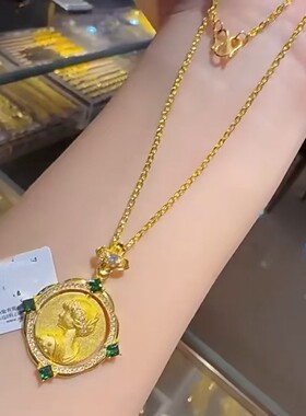 越南沙金微镶女王吊坠女款时尚奢