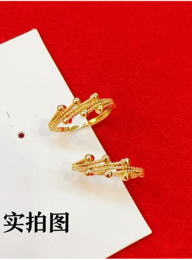 黄金色戒指沉鱼落雁金色多层圆珠