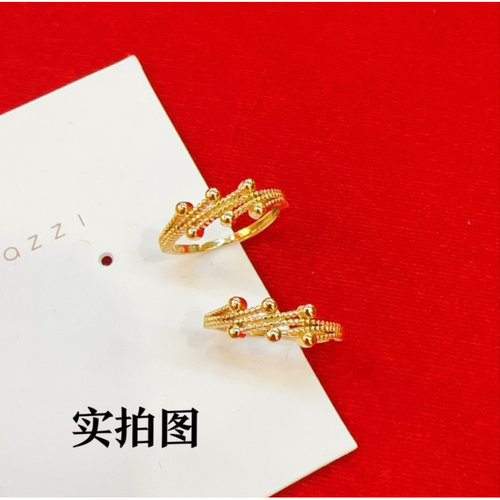 黄金色戒指沉鱼落雁金色多层圆珠
