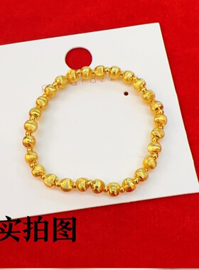 黄金色6mm猫眼珠手链女款时尚百