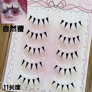 新款自然蕾 日常芭比硬梗假睫毛整条浓密仿真漫画恶魔日式假睫毛