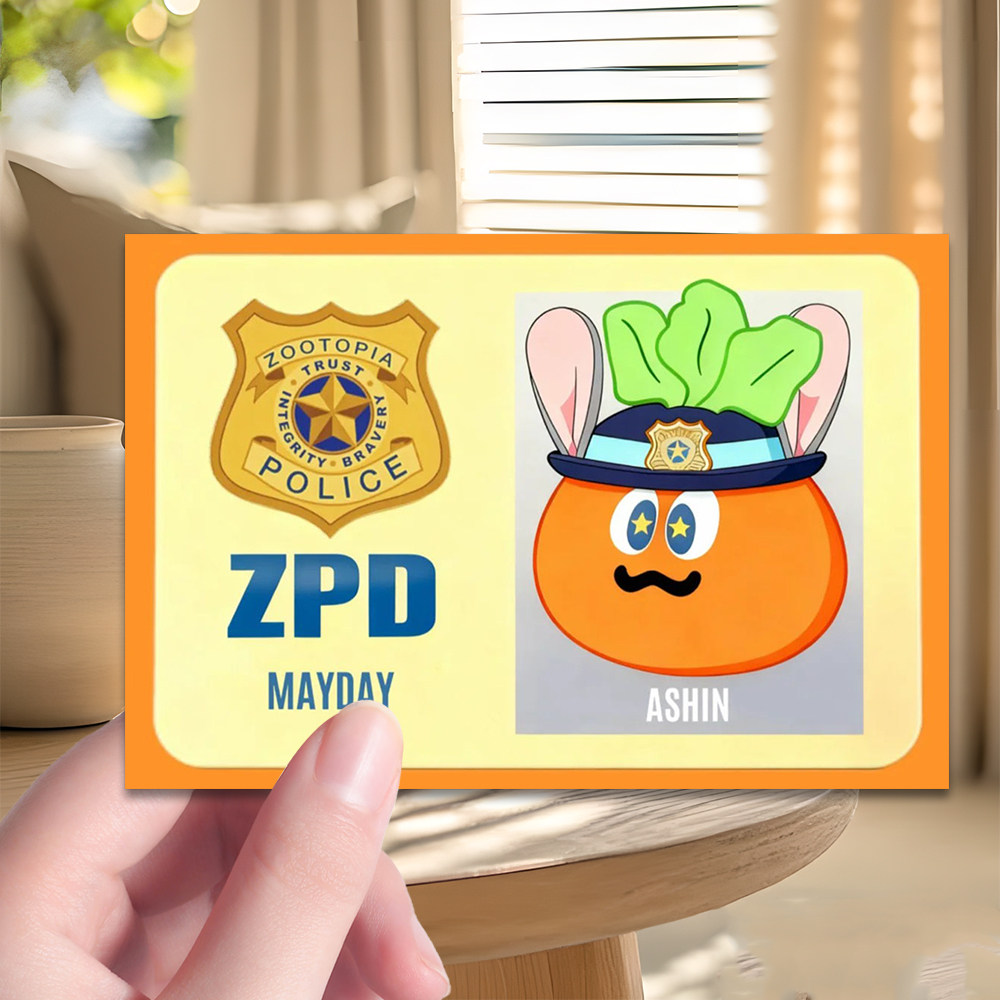 100张五月天疯狂动物城警官证可爱动物单面警官证件粉丝物料小卡