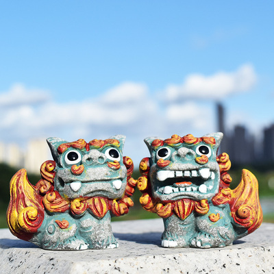 文创礼物小狮子石头摆件可爱装饰