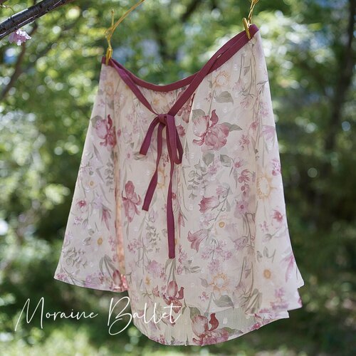 Moraine梦莲芭蕾成人弹力系带一片式舞蹈纱裙排练基训体服裙 半透