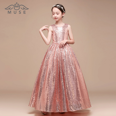 儿童女童晚礼服闪亮舞台走秀