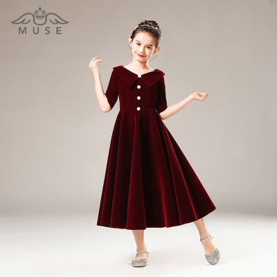 儿童生日礼服公主裙冬绒布合唱团