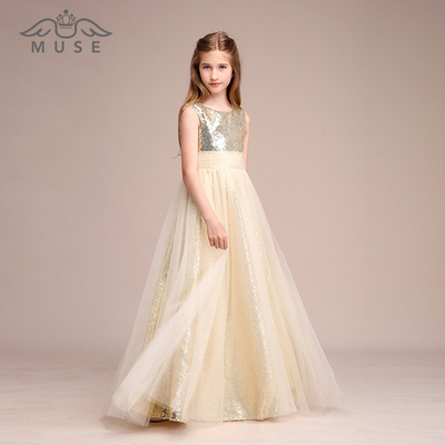 muse女儿童晚礼服女童齐地长仙气