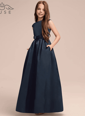 儿童钢琴演奏礼服高端小提琴演出裙女童主持人表演出服小花童礼服