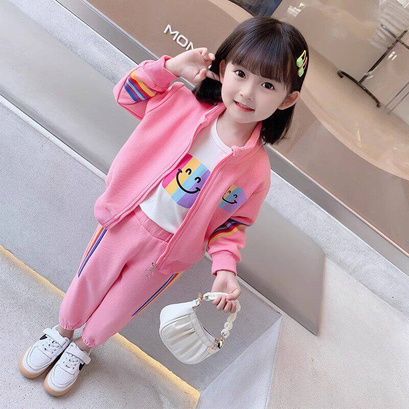 英国next ttat女童春秋运动套装新款2026洋气宝宝纯棉休闲两件套