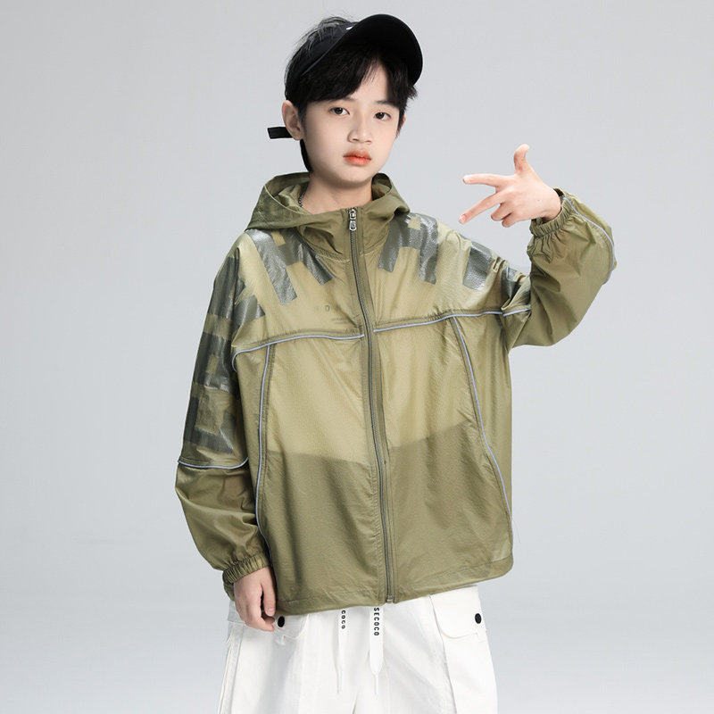 法国男童防晒衣外套2025新款中大童男孩夏季防晒服空调服薄款潮