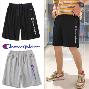 短袖 运动五分裤 男女夏季 潮牌宽松大码 衩 复古休闲中裤 纯棉刺绣短裤