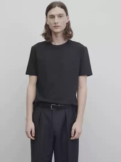 Row Style 25Ss Luke Short-Sleeve Minimalist Back-Stitched Organic Cotton Crew Neck Basic Versatile Old Money Style T-Shirt