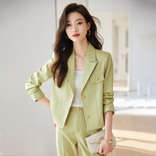 西装套装女春秋2026新款秋小个子职业高级感短款休闲西服外套秋季