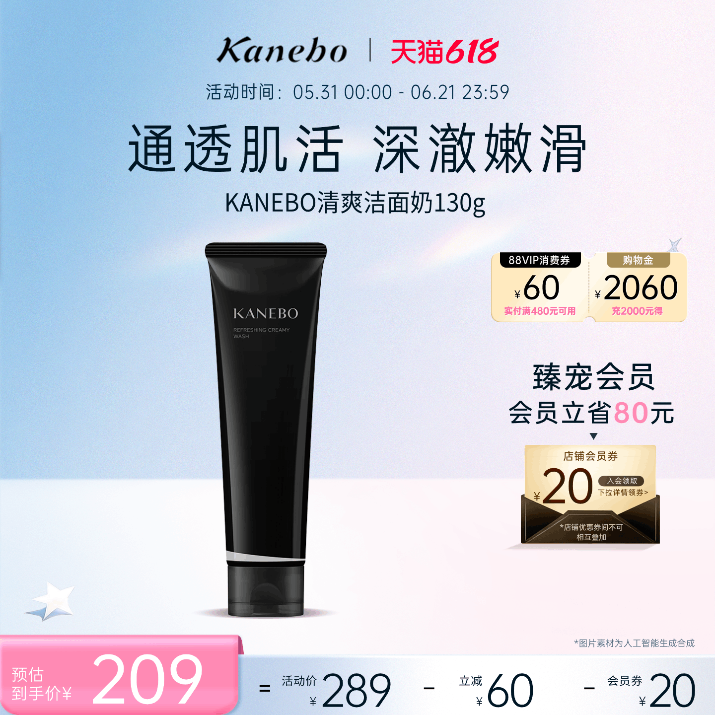 Kanebo嘉娜宝洗面奶控油清洁毛孔女清爽洁面乳日本