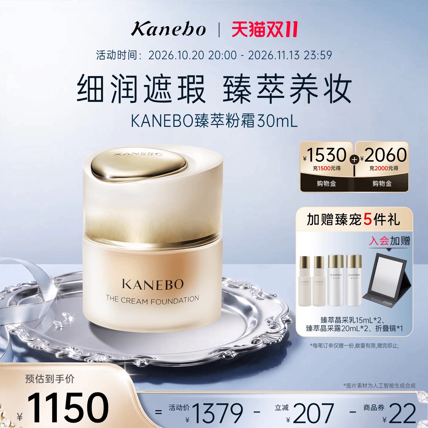 【抢先购】Kanebo嘉娜宝粉霜臻萃粉霜贵妇养肤粉底液控油持妆遮瑕