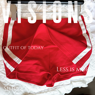 短裙 图图小有名气 2024短裤 现货 红色运动休闲弹性半身裙