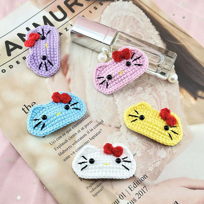 毛线手工发饰KT猫卡通BB夹发夹