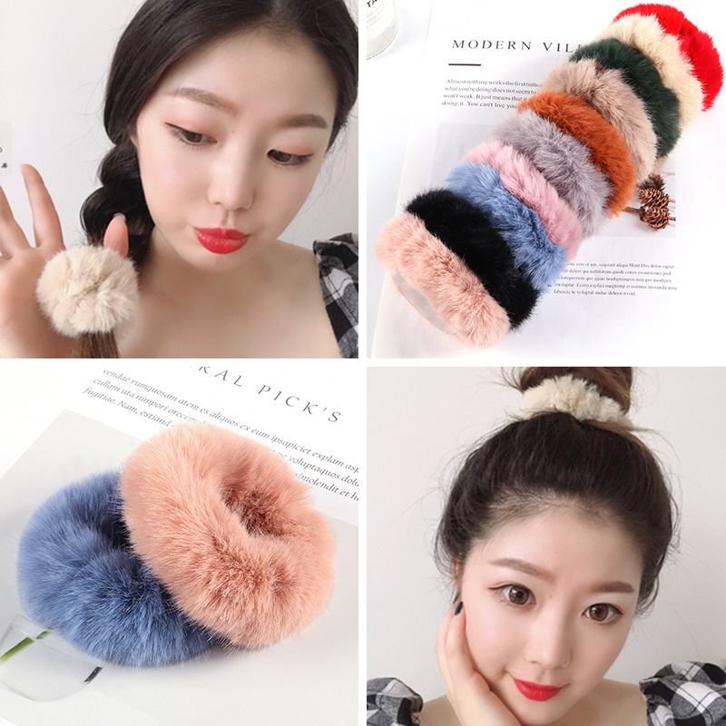 毛绒发圈韩版秋冬新品长毛头饰品