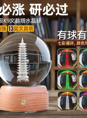 2025文昌塔水晶球旗舰店13层开过十三层学生专用天然发光白色摆件