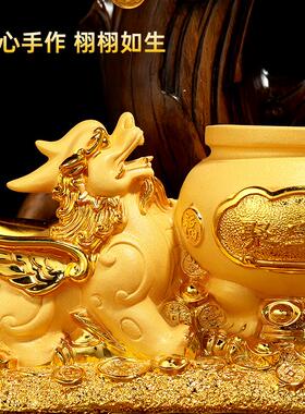 2026貔貅招财聚宝盆摆件客厅酒柜发财树聚财装饰品店铺收银柜台开