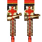 2026真品五帝钱门对门葫芦挂件全铜入户门装 饰结铜钱串招财古币五