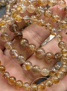 2026天然黑草莓晶共生锦鲤胶花手链黑云母黄胶花闪片水晶饰品手串