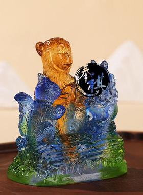 2026宋韶光马年吉祥物属龙[鼠猴喜合]吊坠摆件宋绍光招财琉璃装饰