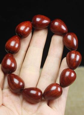 2026赞比亚血檀水滴型手串 小叶紫檀木制品念珠男士款 佛珠