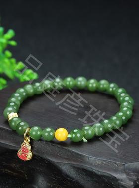 2026天然和田玉葫芦手链复古新中式轻奢小众镀银本命年手串