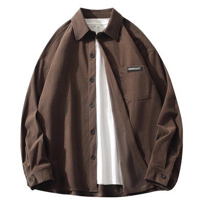 劳伦鲨尖领长袖宽松衬衣