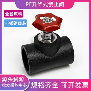 PE水管阀门pe升降式球阀20 4分256分不锈钢截止阀 pe水管管件配件