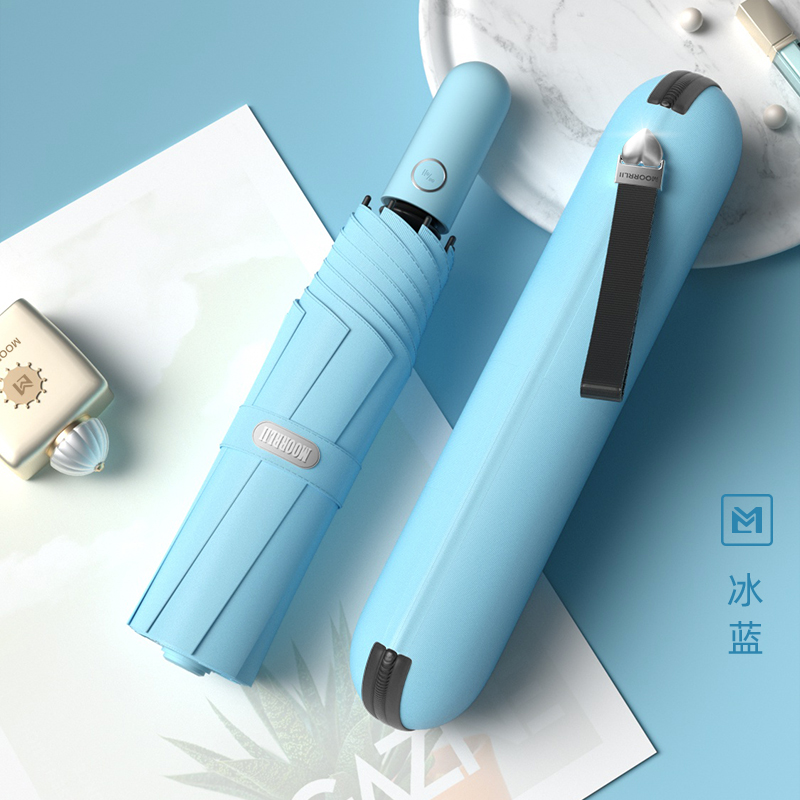 摩猎女晴雨两用防晒伞紫外线全自动折叠雨伞小清新便携黑胶自动伞