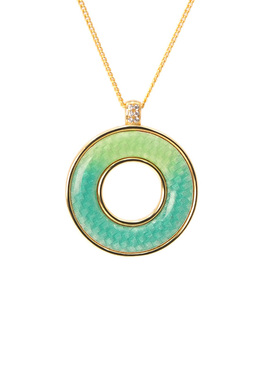 圆满项链 高温真珐琅圆环项链 轻奢小众设计 锁骨链 女士日常佩戴