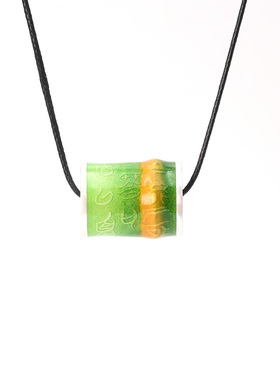 竹节高温珐琅吊坠 竹韧·新生|锁骨链 999纯银吊坠女项链