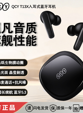 qcy蓝牙耳机T13X入耳式降噪耳机2025新款超长续航蓝牙耳机运动